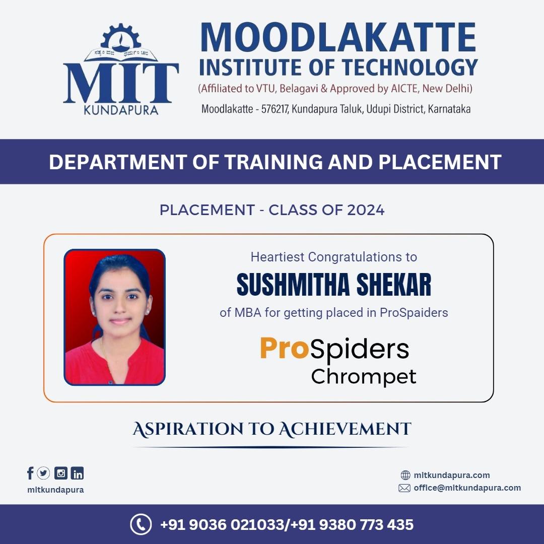 MITK MBA Students placement